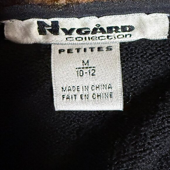 Nygard Collection Blouse Sweater SZ PM (10-12) Faux Fur Collar Black Chic Glam - Picture 3 of 6